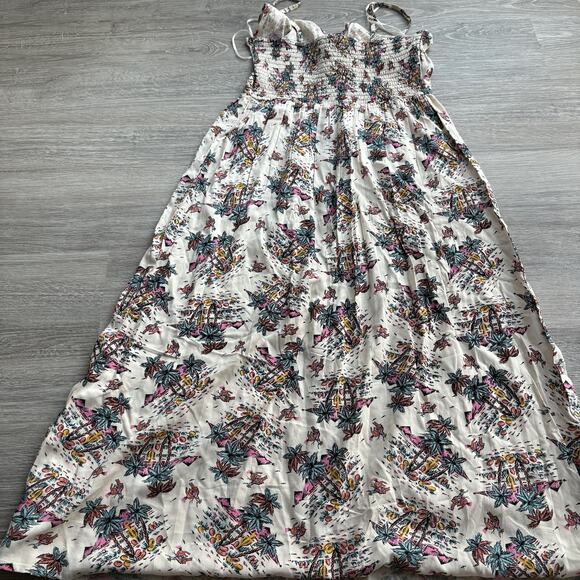 Rock & Roll Denim Women's XS Tropical Print Button Front Maxi Dress - Picture 10 of 10